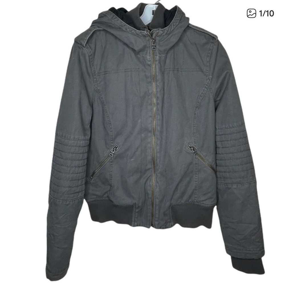 TNA Charcoal Moto Bomber Jacket